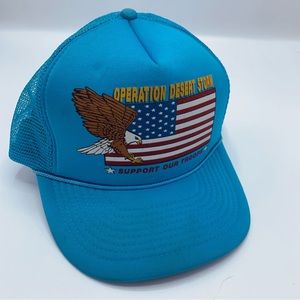 Vintage Operation Desert Storm Mesh Snapback Trucker Hat 1990s Support Our Troop